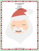 Large Santa Portrait Green Border stationery design