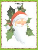 Large Santa Portrait Holly stationery design