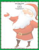 Large Smiling Santa Candy Cane Border stationery design