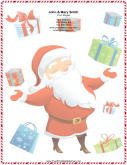 Large Smiling Santa Colorful Gifts stationery design