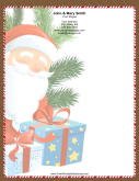 Large Smiling Santa Pine stationery design