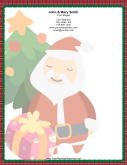 Large Stylized Santa Red Plaid Border stationery design