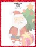 Large Stylized Santa Red White Candy Cane Border stationery design