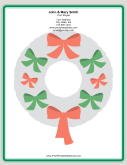 Large Wreath Red Green Bows stationery design