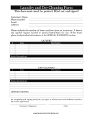 Laundry Dry Cleaning Form