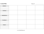 Printable Lesson Plan (Horizontal)