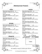 Lunch Menu