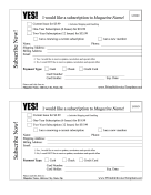 Magazine Subscription Order Form Template