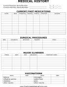 Medical History Form