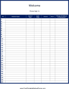 Medical Sign In Sheet