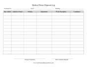 Medical Waste Disposal Log