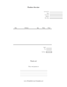 Minimalist Product Invoice Template