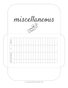 Miscellaneous Cash Envelope