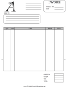 Monogram A Invoice Template