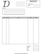 Monogram D Invoice Template