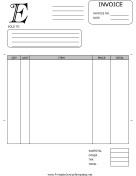 Monogram E Invoice Template