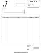 Monogram J Invoice Template