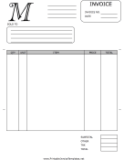 Monogram M Invoice Template