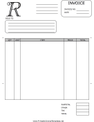 Monogram R Invoice Template