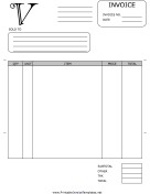 Monogram V Invoice Template