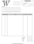 Monogram W Invoice Template