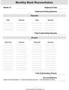 Monthly Bank Reconciliation