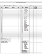 Monthly Bookkeeping Record