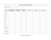 Monthly Editorial Calendar