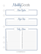 Monthly Goal Planner