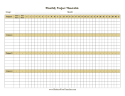 Monthly Multiple Project Timetable