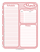 Monthly Planner March