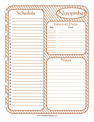 Monthly Planner November