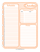 Monthly Planner October