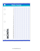 Monthly Water Tracker A5