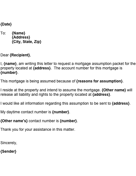 Mortgage Assumption Letter