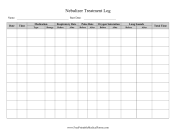 Nebulizer Treatment Log