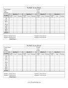 Printable Netball Score Sheet