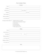 New Customer Form