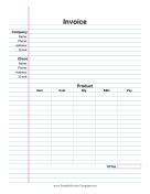 Notepaper Invoice Product Template