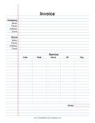 Notepaper Invoice Service Template