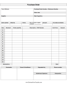 Numbered Purchase Order