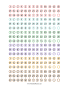 Numbers And Characters Outline Stickers