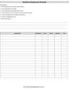 Nutritional Supplement Schedule