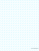 Printable Oblique Graph Paper 0.5 Inch