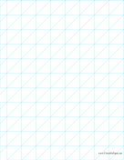 Printable Oblique Graph Paper 1 Inch