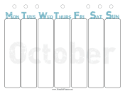 October Weekly Planner