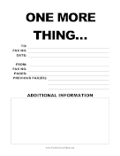 One More Thing fax cover sheet