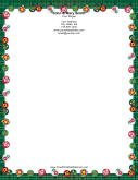 Ornaments with Green Plaid Border stationery design