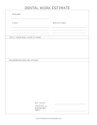 Orthodontia Or Dentistry Estimate Template