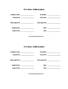 Overtime Authorization Form